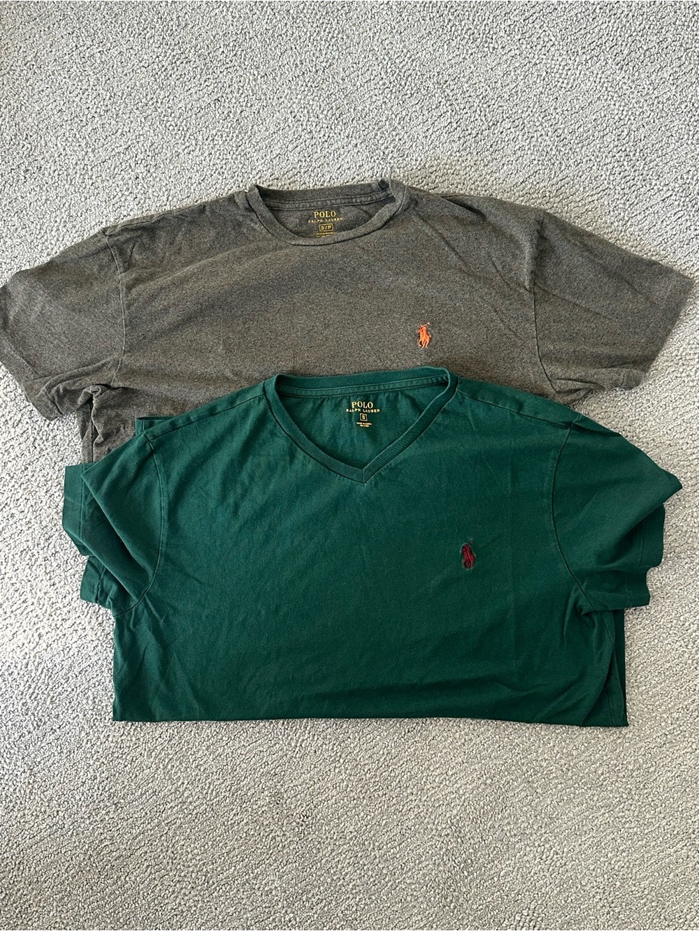 Polo Ralph Lauren Green & Charcoal Tee Lot of 2